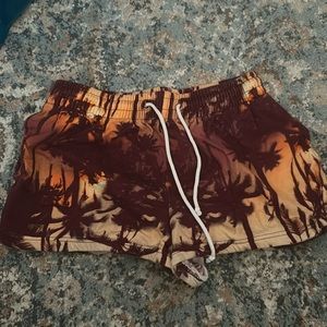 UO Out from Under Palm-tree Sunset Shorts